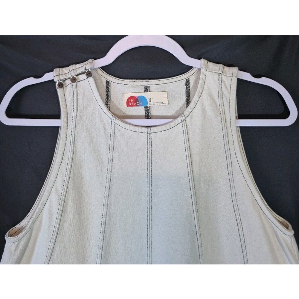 Free People Beach Strada Cotton Beige Two Piece Top Shorts Set XS - Picture 6 of 14